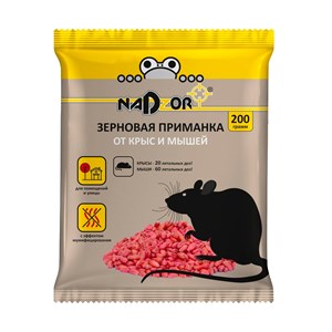 Зерновая приманка от крыс и мышей 200г Nadzor - фото 127227