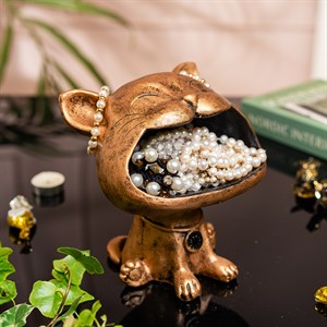 Конфетница декоративная Котэ золотой полистоун U09396G