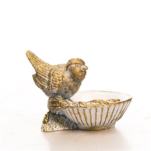 Подставка для украшений и мелочей Птичка декоративная бело-золотая U09227-WG - фото 127295