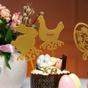 Штекер пасхальный ХВ металл золотой 750-012G - фото 127319