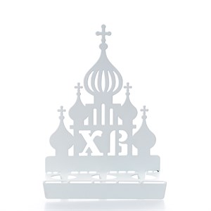 Подставка для яиц на Пасху металлическая белая 750-016W - фото 127335