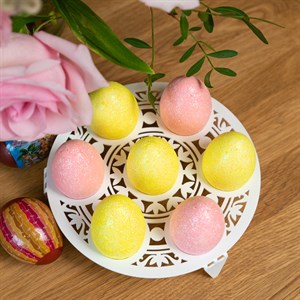 Подставка для пасхальных яиц круглая металлическая белая 750-017W - фото 127342