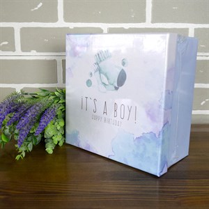 Набор коробок квадрат Boy 21*21*10,5см 3шт голубой