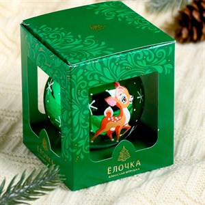 Игрушка ёлочная Шар Олешка 7,5см - фото 95655